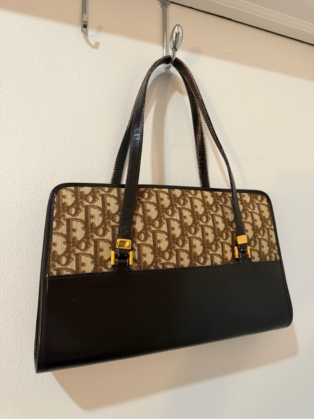 Authentic Christian Dior trotter monogram Bag in Brown